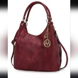 Hobo Bag MKF Collection April Shoulder Handbag   By Mia K. Burgandy